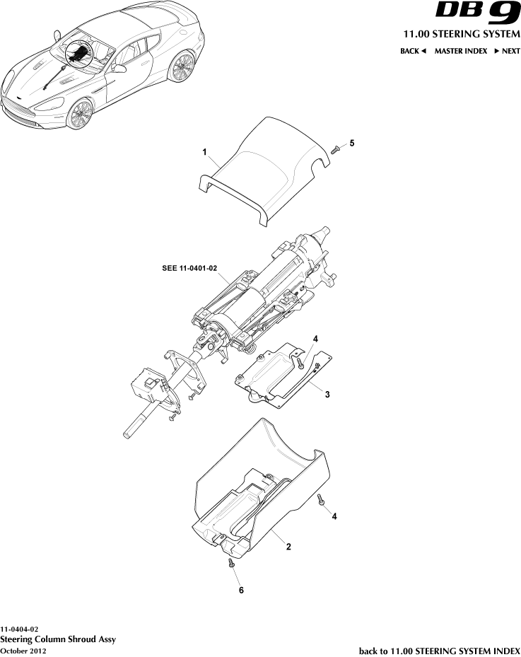 Column Shroud of Aston Martin Aston Martin GT DB9 (2004-2017)