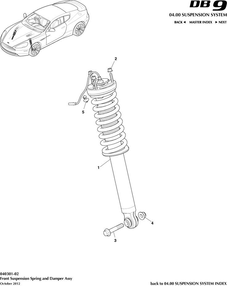 Front Spring & Damper of Aston Martin Aston Martin GT DB9 (2004-2017)