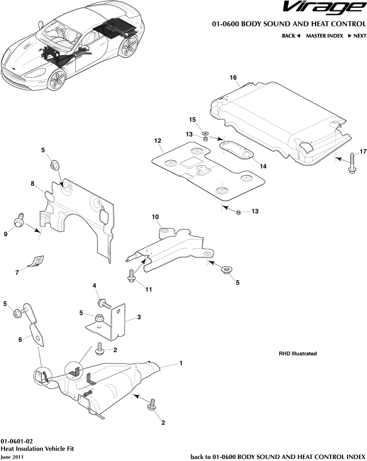 Sound & Heat Control - Heat Insulation, Vehicle Fit of Aston Martin Aston Martin GT VIRAGE (2012-2013)