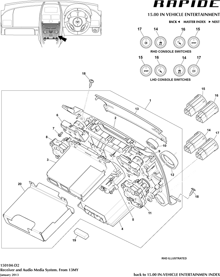 Media System, 13MY on of Aston Martin Aston Martin GT RAPIDE (2010-2019)