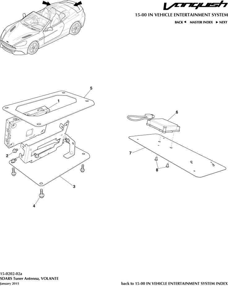 SDARS Tuner, Volante of Aston Martin Aston Martin GT VANQUISH (2013-2018)