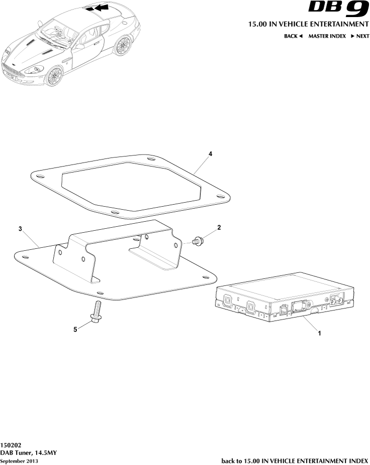DAB Tuner, 14.5MY of Aston Martin Aston Martin GT DB9 (2004-2017)