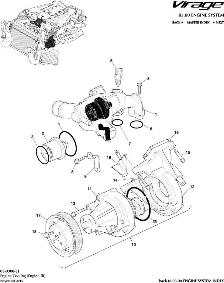 Engine Cooling of Aston Martin Aston Martin GT VIRAGE (2012-2013)