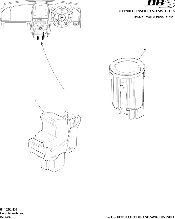 Console and Switches - Console Switches of Aston Martin Aston Martin GT DBS (2007-2012)