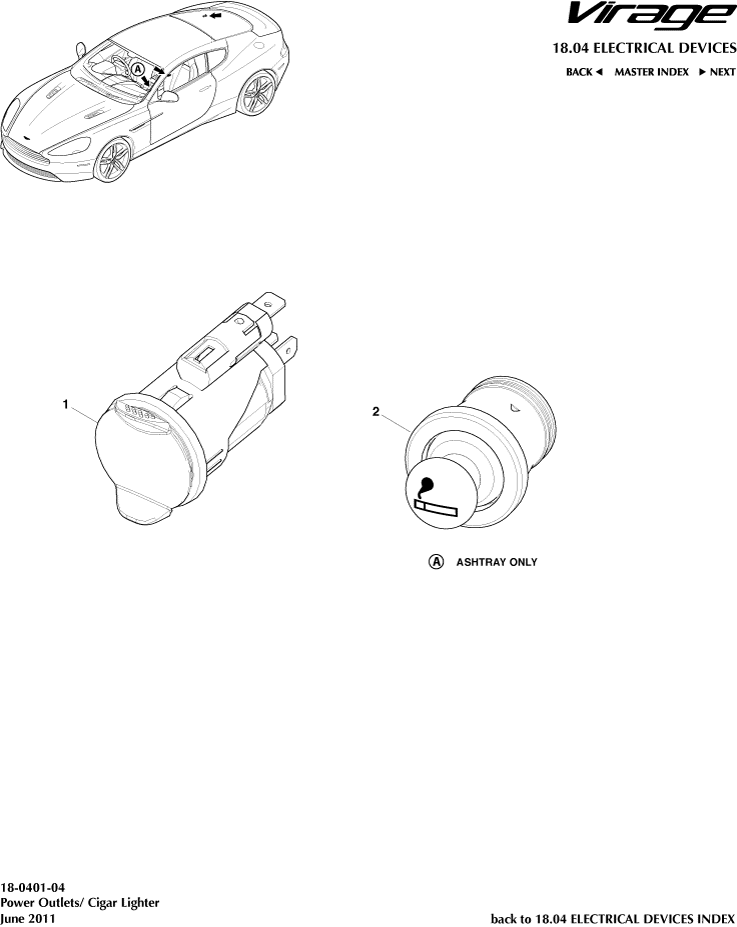 Miscellaneous Electrical Devices - Power Socket of Aston Martin Aston Martin GT VIRAGE (2012-2013)