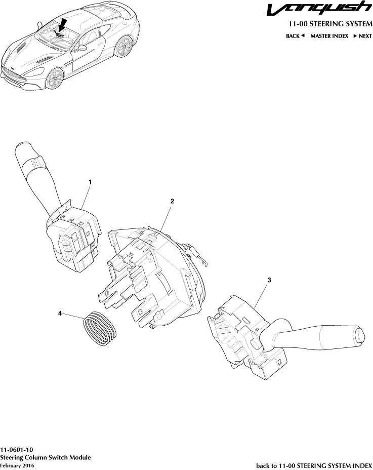 Column Switch Assembly of Aston Martin Aston Martin GT VANQUISH (2013-2018)