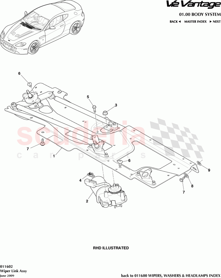 Wiper Link Assembly of Aston Martin Aston Martin V12 Vantage (upto 2016)