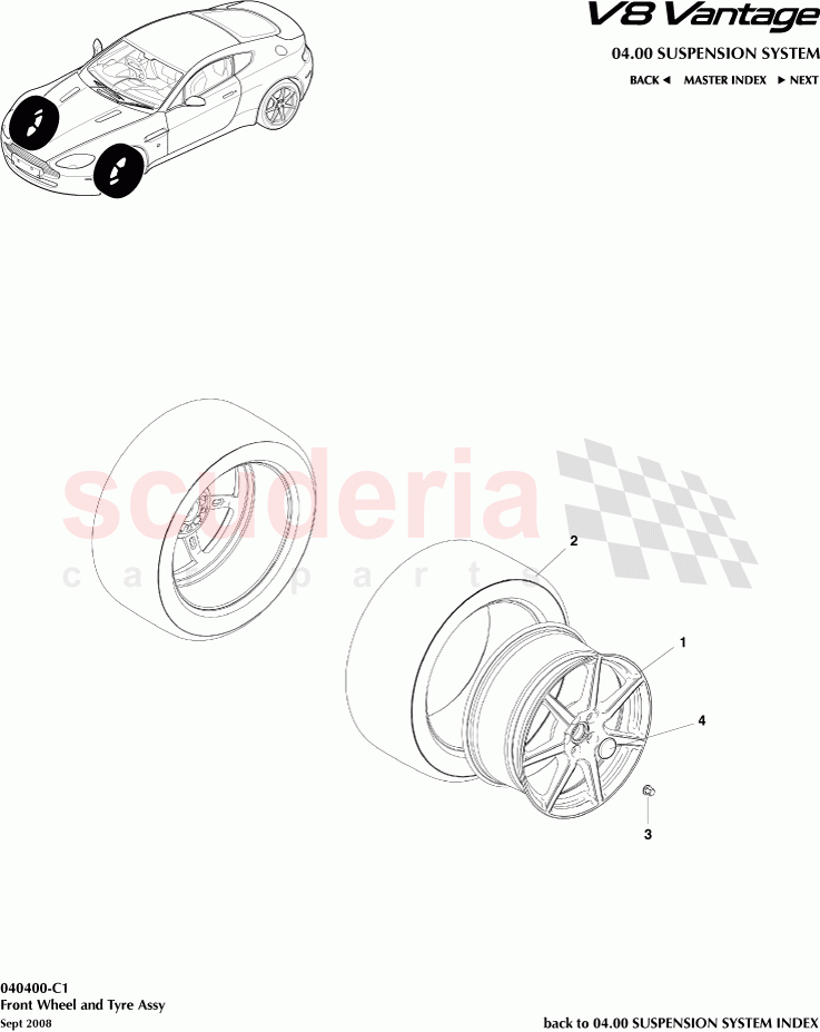 Front Wheel and Tyre Assembly of Aston Martin Aston Martin V8 Vantage (upto 2016)
