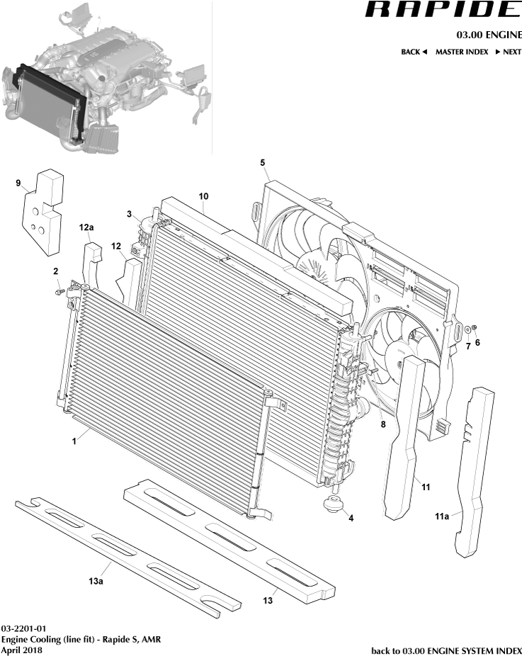 Rapide S and AMR - Engine Cooling, Line Fit of Aston Martin Aston Martin GT RAPIDE (2010-2019)