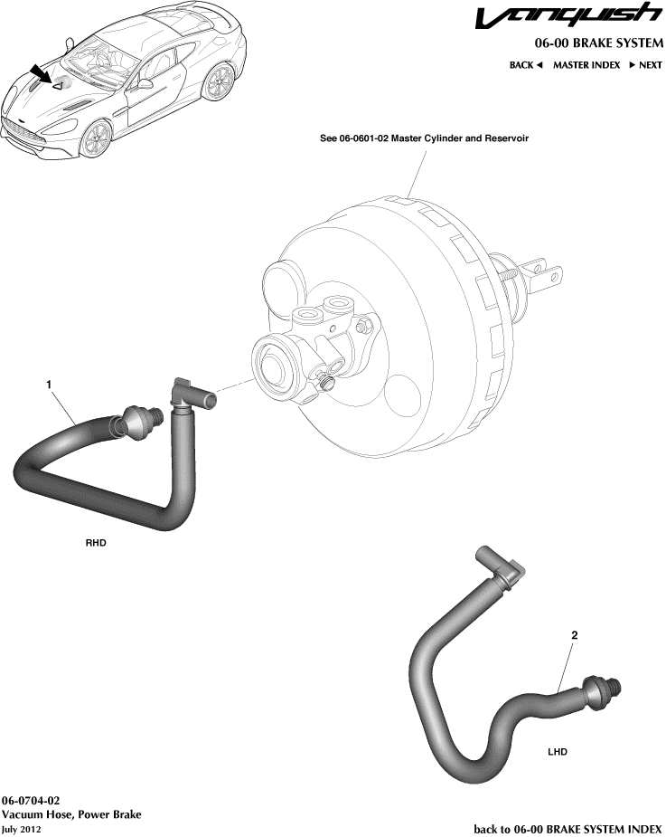 Vacuum Reservoir Hose of Aston Martin Aston Martin GT VANQUISH (2013-2018)