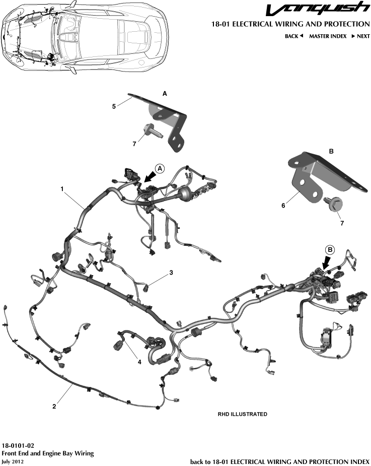 Electrical Wiring & Protection - Front & Engine Bay Harness of Aston Martin Aston Martin GT VANQUISH (2013-2018)