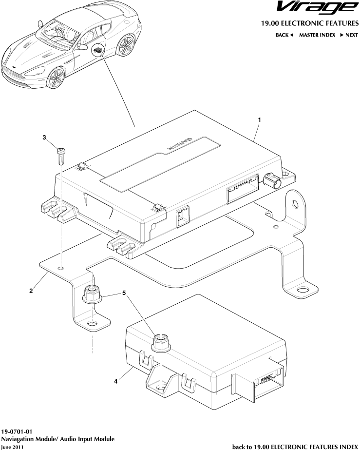 Navigation Module of Aston Martin Aston Martin GT VIRAGE (2012-2013)