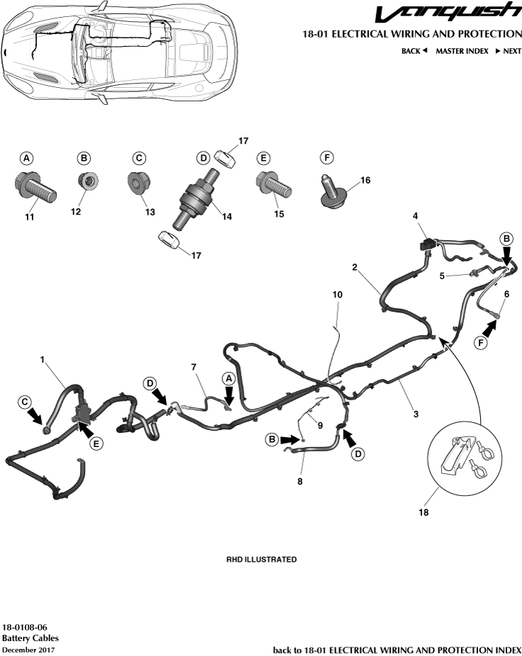Electrical Wiring & Protection - Battery Cables of Aston Martin Aston Martin GT VANQUISH (2013-2018)