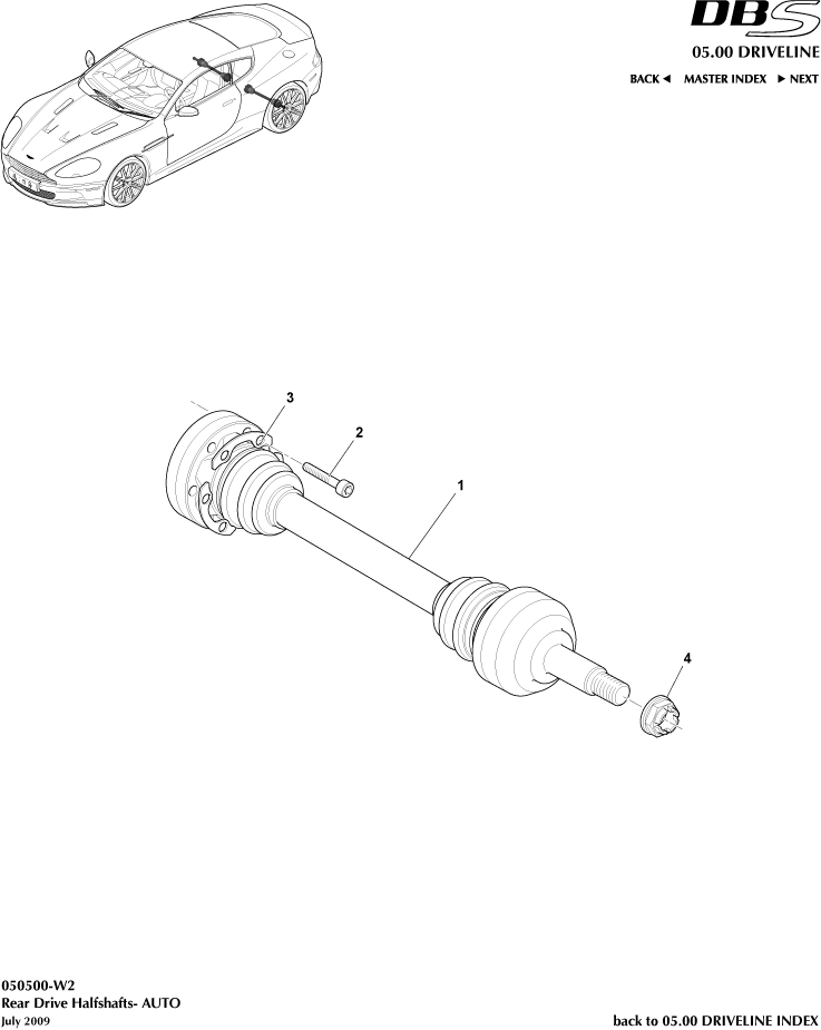Rear Halfshaft Assembly, Auto of Aston Martin Aston Martin GT DBS (2007-2012)