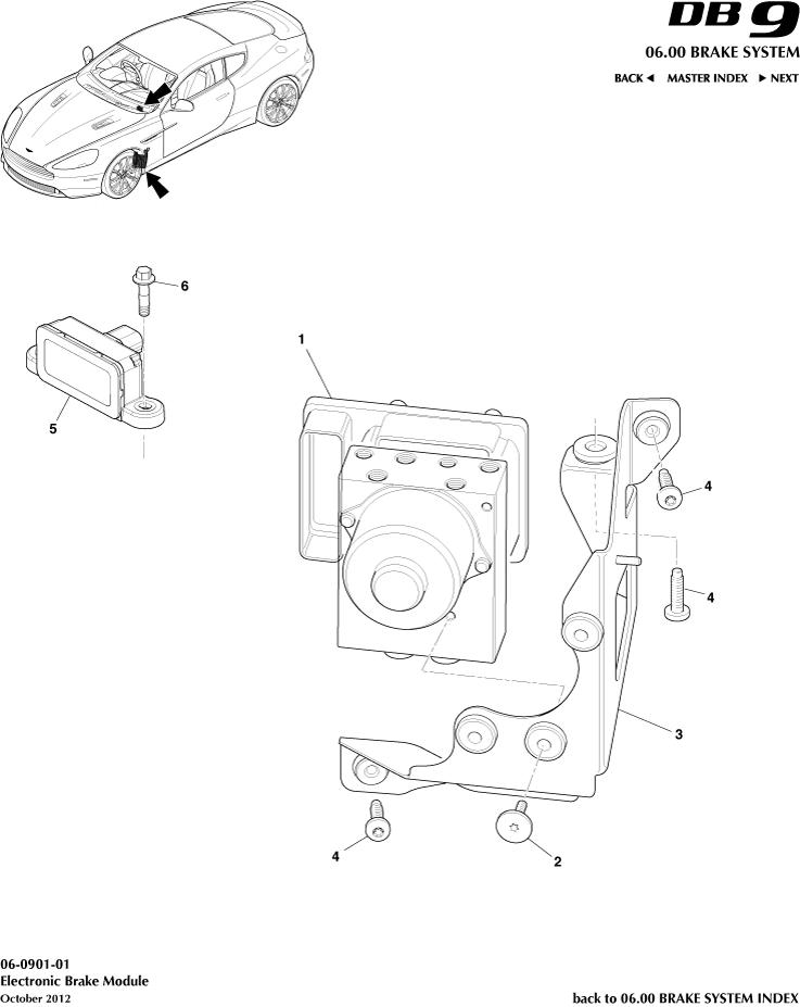Electronic Brake Module of Aston Martin Aston Martin GT DB9 (2004-2017)