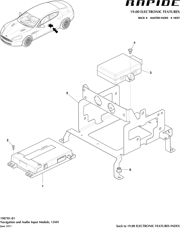 Navigation Module, 12MY on of Aston Martin Aston Martin GT RAPIDE (2010-2019)
