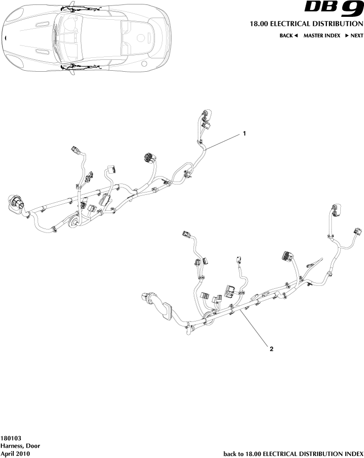 Door Harness of Aston Martin Aston Martin GT DB9 (2004-2017)