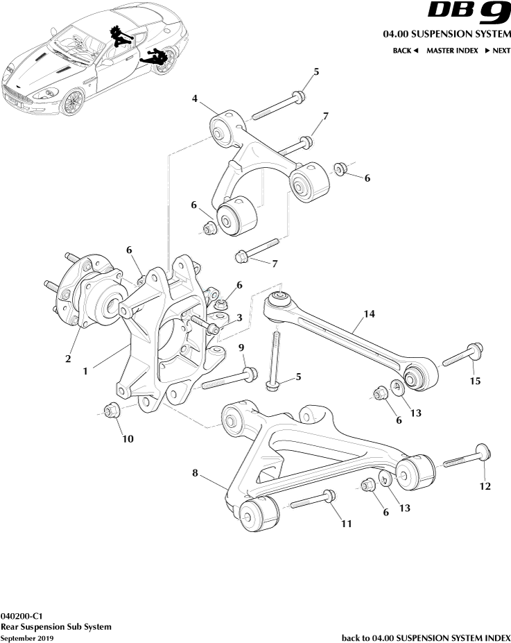 Rear Suspension Assembly of Aston Martin Aston Martin GT DB9 (2004-2017)