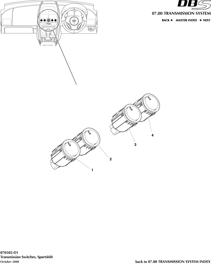 Transaxle Switches of Aston Martin Aston Martin GT DBS (2007-2012)