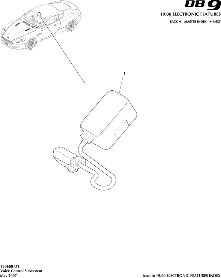 Voice Control Subsystem of Aston Martin Aston Martin GT DB9 (2004-2017)