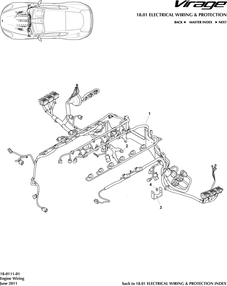 Electrical Wiring & Protection - Engine Harness of Aston Martin Aston Martin GT VIRAGE (2012-2013)