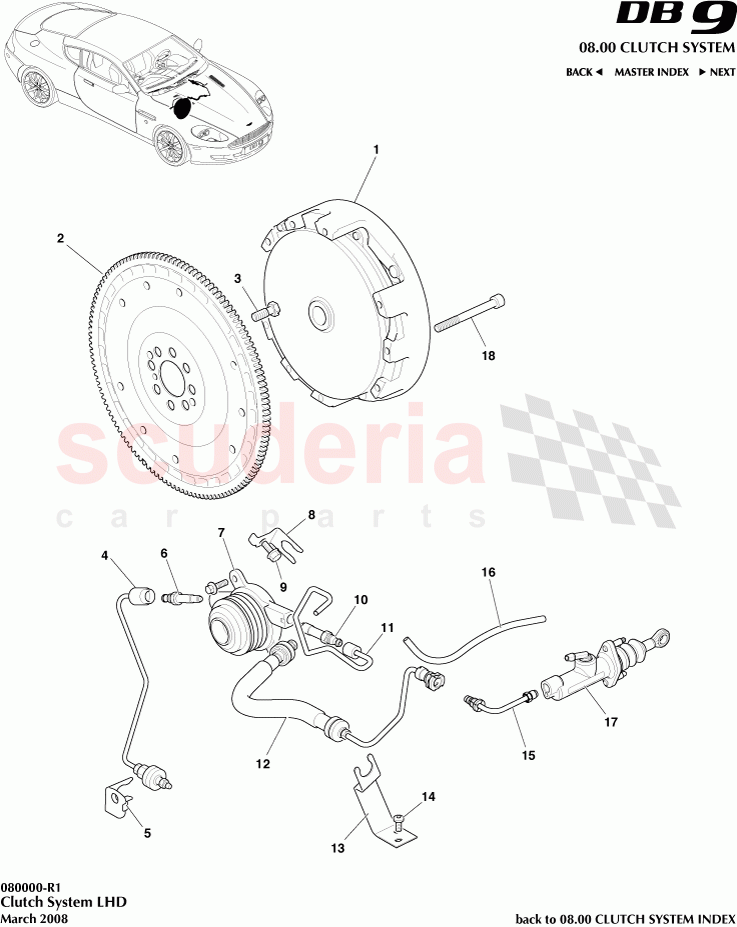 Clutch System (LHD) of Aston Martin Aston Martin DB9 (2004-2012)