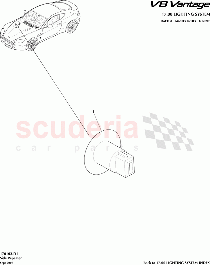 Side Repeater of Aston Martin Aston Martin V8 Vantage (upto 2016)