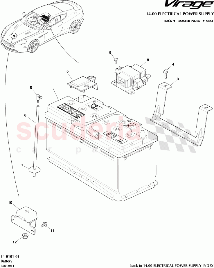 Battery of Aston Martin Aston Martin Virage