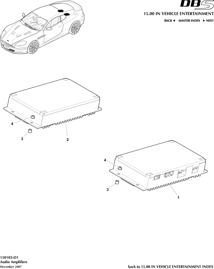 Amplifiers of Aston Martin Aston Martin GT DBS (2007-2012)