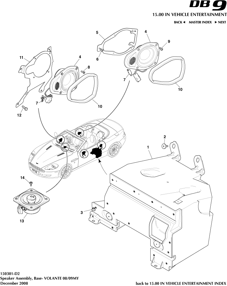 Speaker, Base, Volante of Aston Martin Aston Martin GT DB9 (2004-2017)
