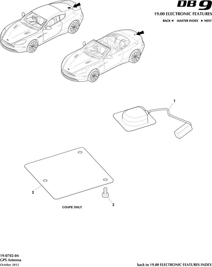GPS Antenna of Aston Martin Aston Martin GT DB9 (2004-2017)