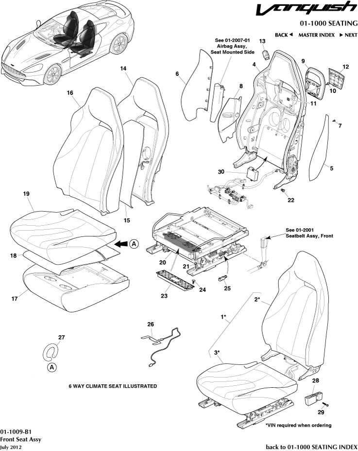 Front Seats of Aston Martin Aston Martin GT VANQUISH (2013-2018)
