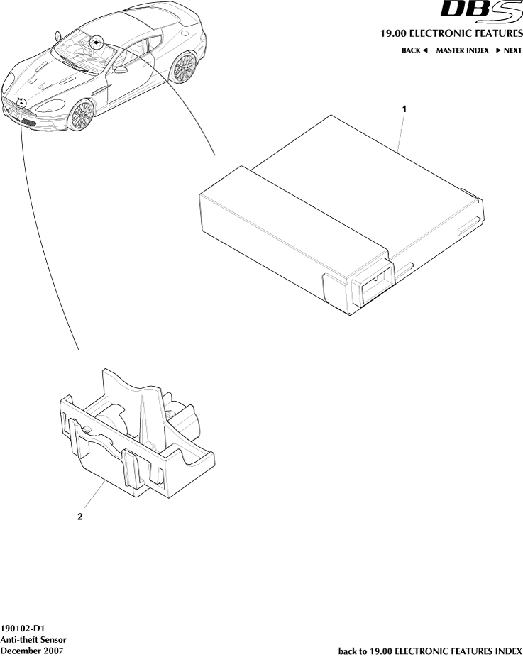 theft Sensors & Switches of Aston Martin Aston Martin GT DBS (2007-2012)