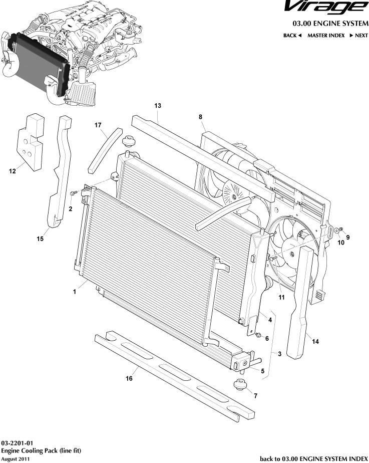 Engine Cooling, Line Fit of Aston Martin Aston Martin GT VIRAGE (2012-2013)