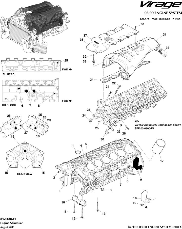 Engine Structure of Aston Martin Aston Martin GT VIRAGE (2012-2013)