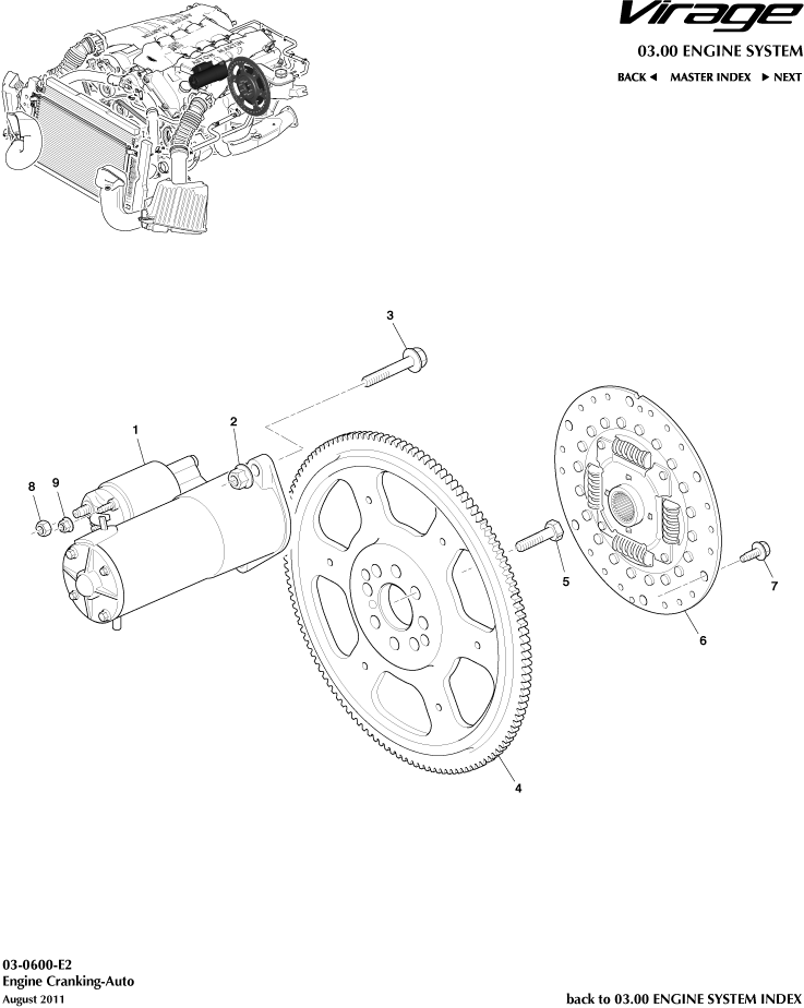 Engine Cranking, Auto of Aston Martin Aston Martin GT VIRAGE (2012-2013)