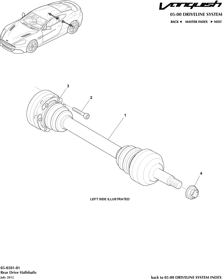 Rear Halfshaft Assembly of Aston Martin Aston Martin GT VANQUISH (2013-2018)