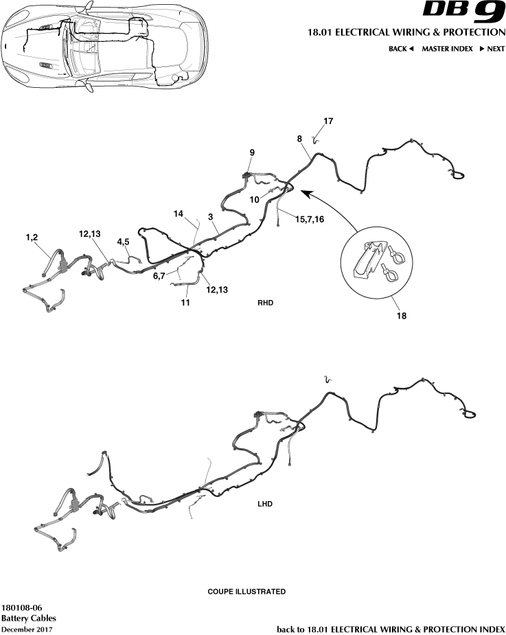 Electrical Wiring & Protection - Battery Cables of Aston Martin Aston Martin GT DB9 (2004-2017)