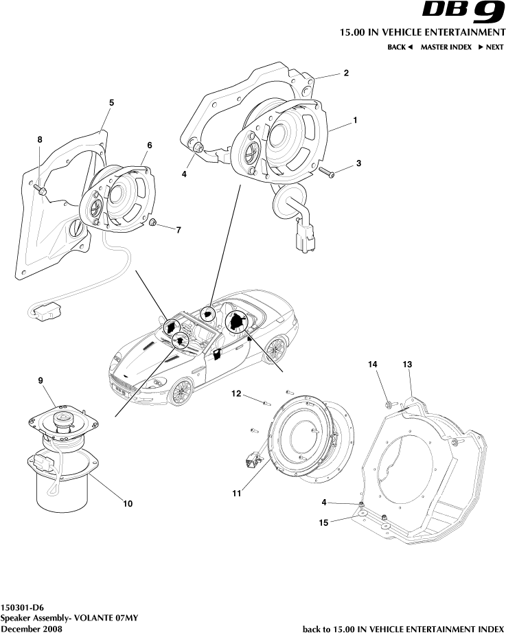 Speakers, 07MY, Volante of Aston Martin Aston Martin GT DB9 (2004-2017)