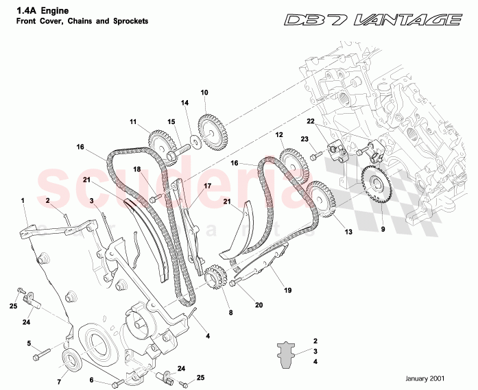 Front Cover, Chains and Sprockets of Aston Martin Aston Martin DB7 Vantage