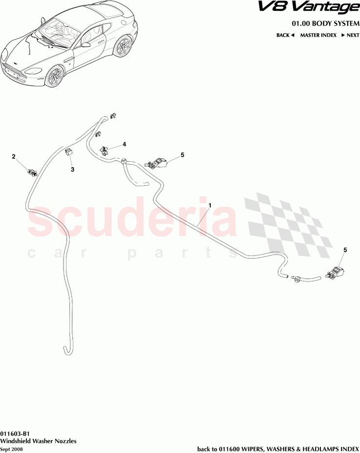 Windshield Washer Nozzles of Aston Martin Aston Martin V8 Vantage (upto 2016)