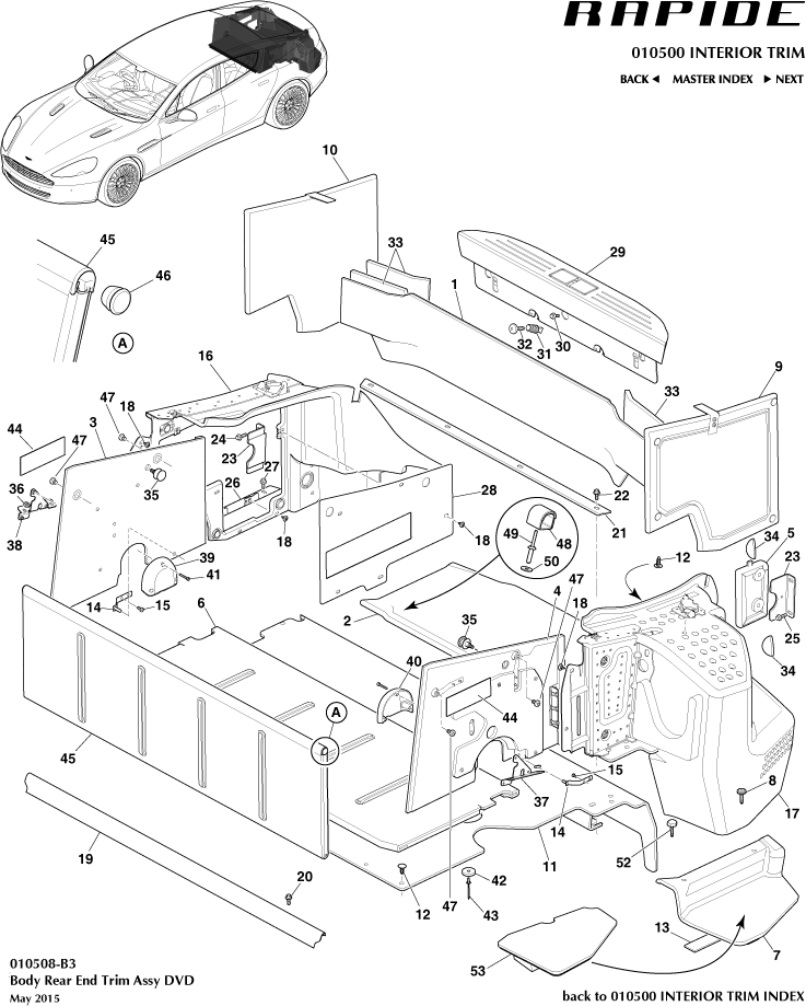 Interior Trim & Ornamentation - Load Compartment Trim of Aston Martin Aston Martin GT RAPIDE (2010-2019)