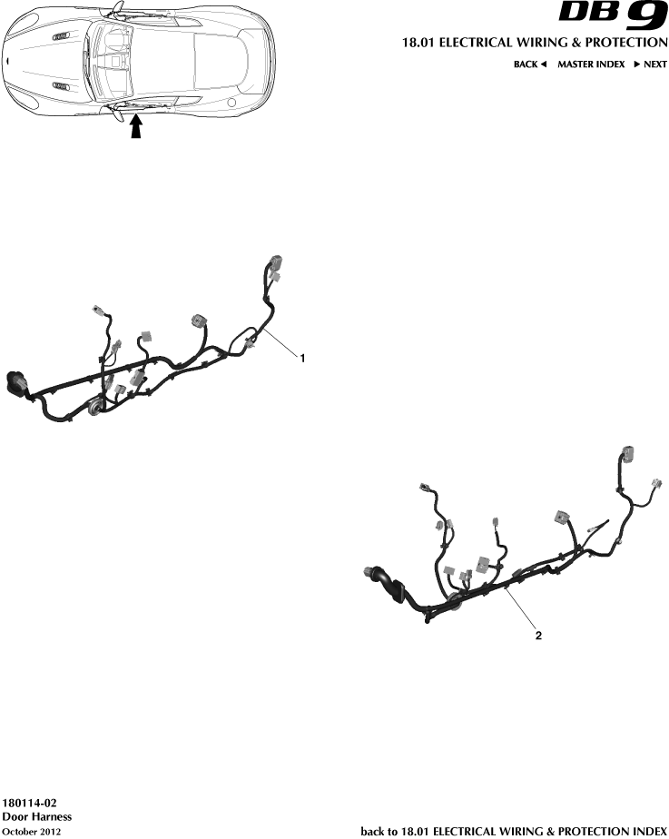 Electrical Wiring & Protection - Door Harness of Aston Martin Aston Martin GT DB9 (2004-2017)