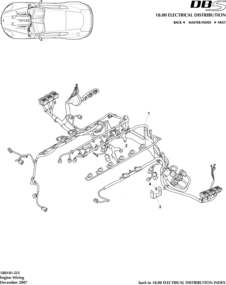 Engine Harness of Aston Martin Aston Martin GT DBS (2007-2012)