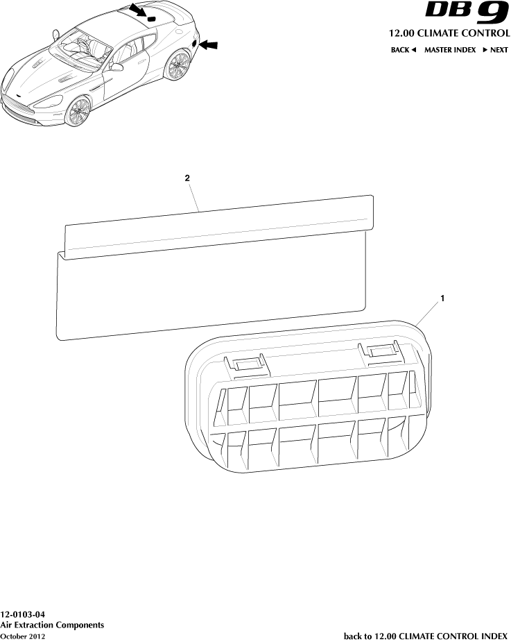 Air Extraction Components of Aston Martin Aston Martin GT DB9 (2004-2017)