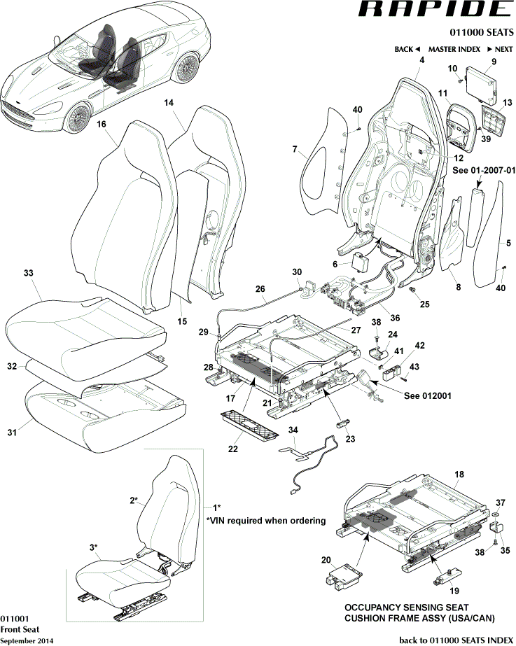 Front Seats of Aston Martin Aston Martin GT RAPIDE (2010-2019)