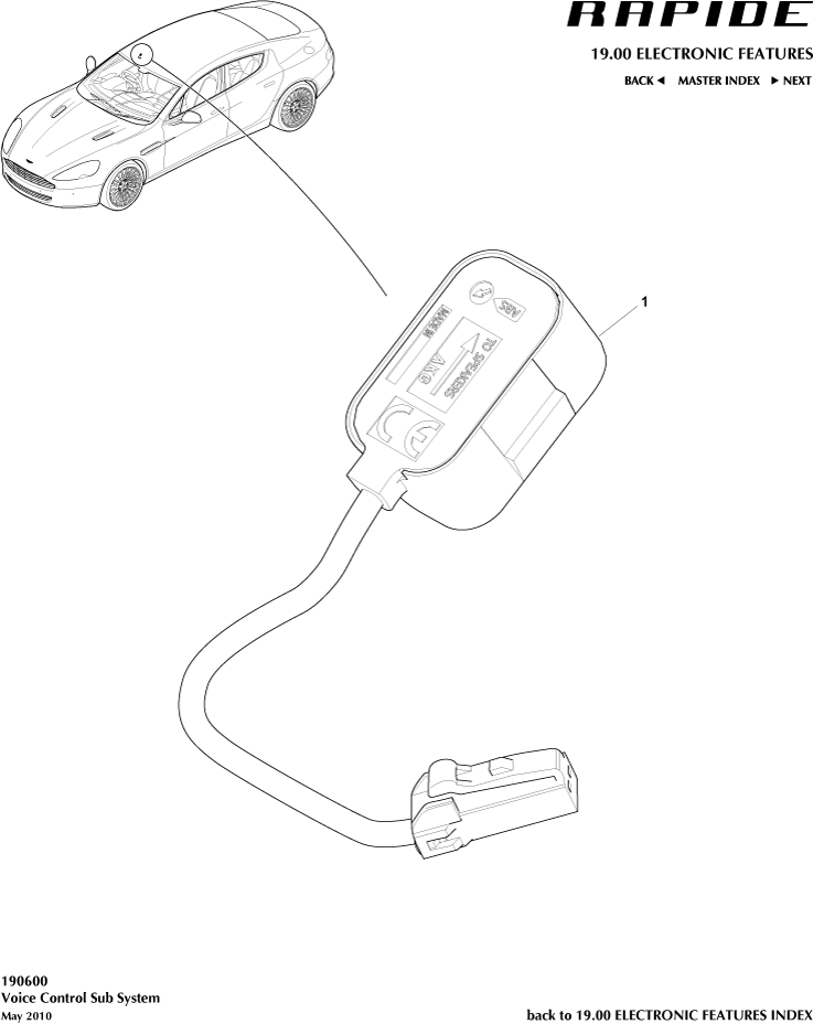 Voice Control Subsystem of Aston Martin Aston Martin GT RAPIDE (2010-2019)