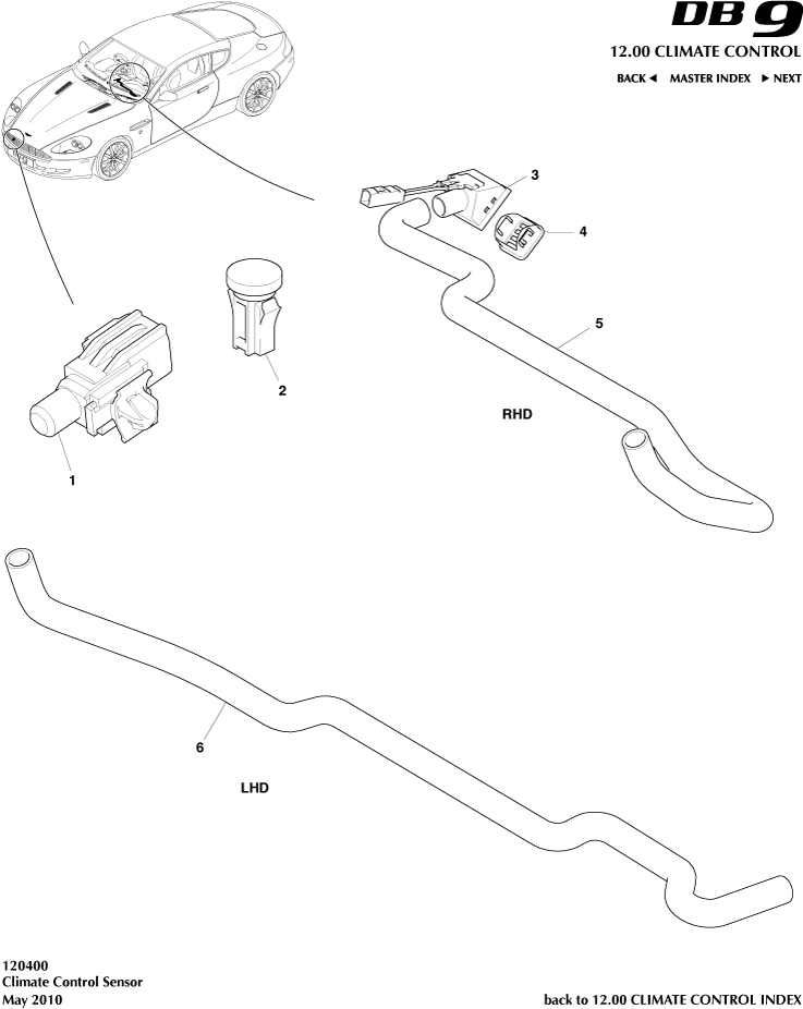 Sensors of Aston Martin Aston Martin GT DB9 (2004-2017)