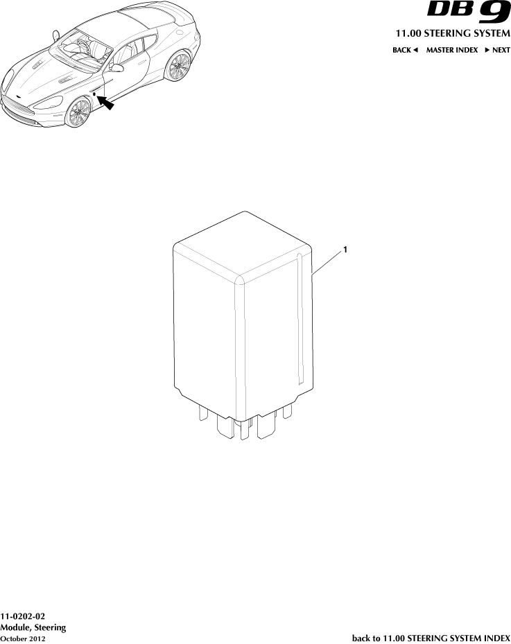 Steering Module of Aston Martin Aston Martin GT DB9 (2004-2017)