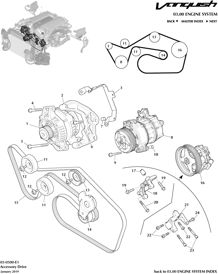 Accessory Drive of Aston Martin Aston Martin GT VANQUISH (2013-2018)